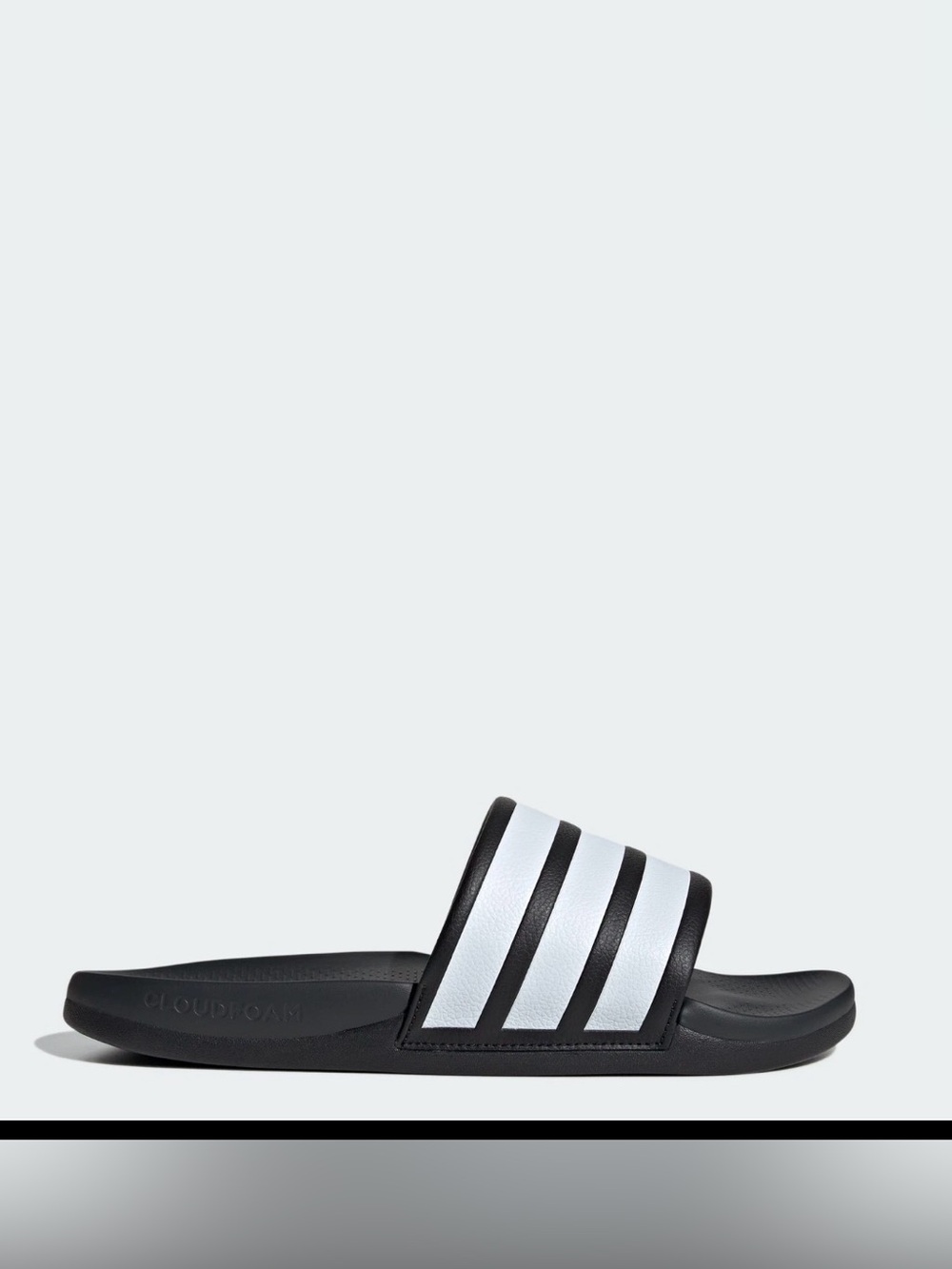 Adidas Men’s Adilette Comfort Slide Sandals Black White Size 8 M US